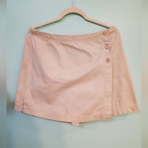Sonoma Beige Mini Skort Shorts Zip Fly Button Front Size 14
